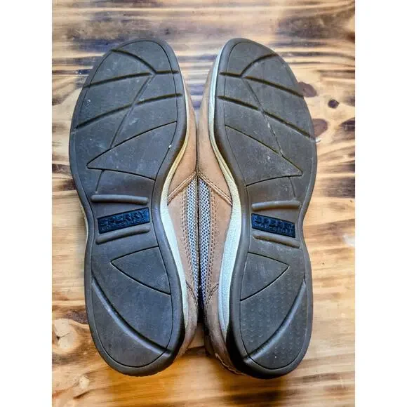 Sperry Top Sider Women's Casual Tan Boat Shoes Lace Up Leather Slip On Size 9M - Picture 8 of 10